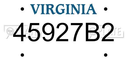 45927B2 Virginia License Plate
