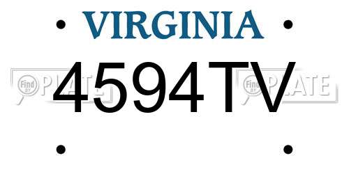 4594TV Virginia License Plate