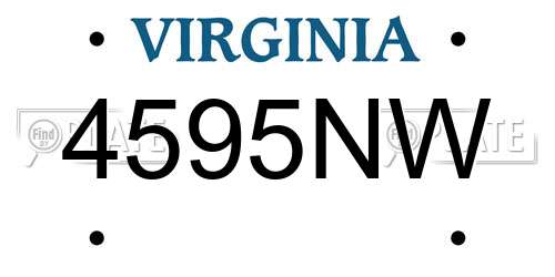 4595NW Virginia License Plate