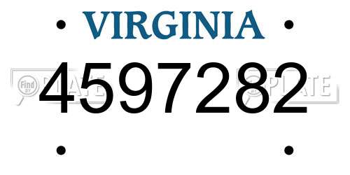 4597282 Virginia License Plate