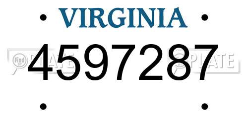 4597287 Virginia License Plate