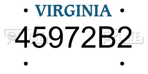 45972B2 Virginia License Plate