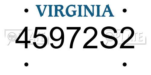 45972S2 Virginia License Plate