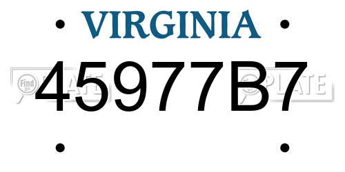 45977B7 Virginia License Plate