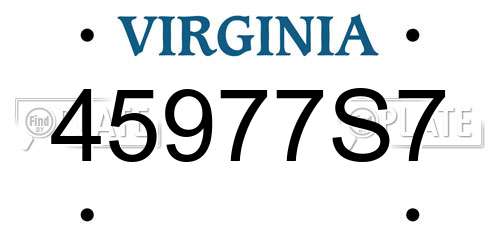 45977S7 Virginia License Plate