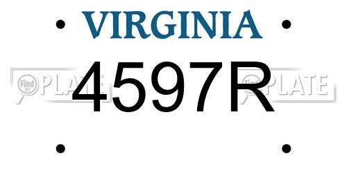 4597R Virginia License Plate
