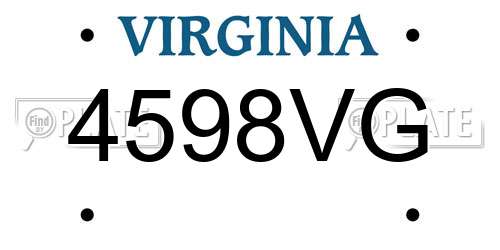 4598VG Virginia License Plate