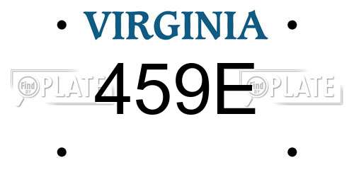 459E Virginia License Plate