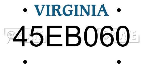45EB060 Virginia License Plate