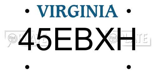 45EBXH Virginia License Plate