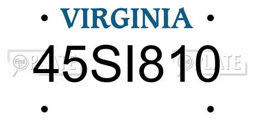 45SI810 Virginia License Plate