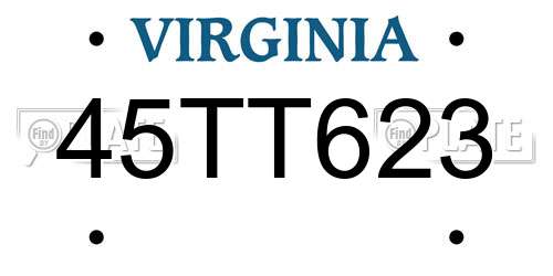45TT623 Virginia License Plate