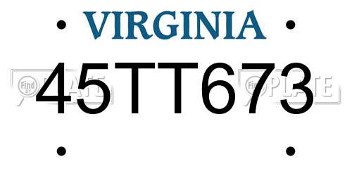 45TT673 Virginia License Plate
