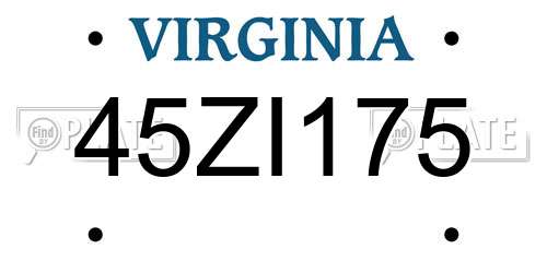 45ZI175 Virginia License Plate