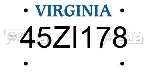 45ZI178 Virginia License Plate