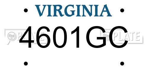 4601GC Virginia License Plate
