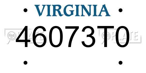 46073T0 Virginia License Plate