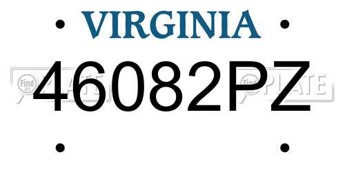46082PZ Virginia License Plate