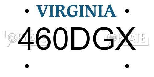 460DGX Virginia License Plate