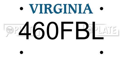 460FBL Virginia License Plate