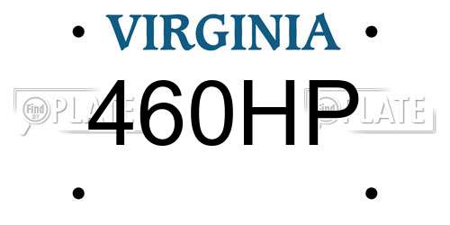 460HP Virginia License Plate