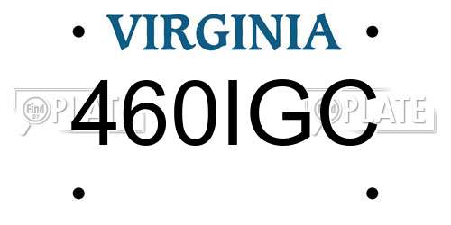 460IGC Virginia License Plate