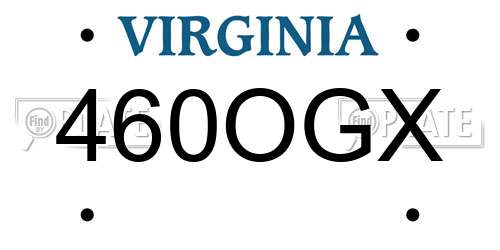 460OGX Virginia License Plate