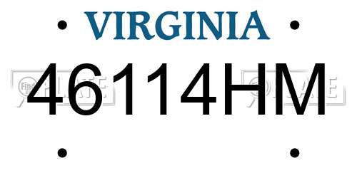 46114HM Virginia License Plate