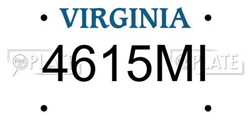 4615MI Virginia License Plate