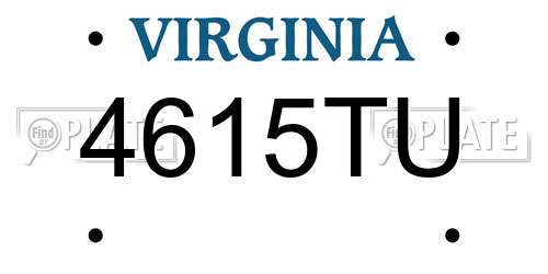 4615TU Virginia License Plate