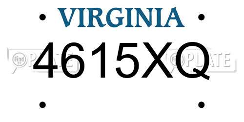 4615XQ Virginia License Plate