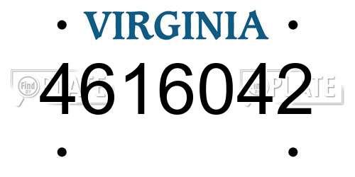 4616042 Virginia License Plate