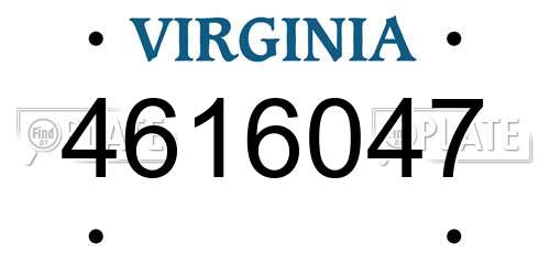 4616047 Virginia License Plate