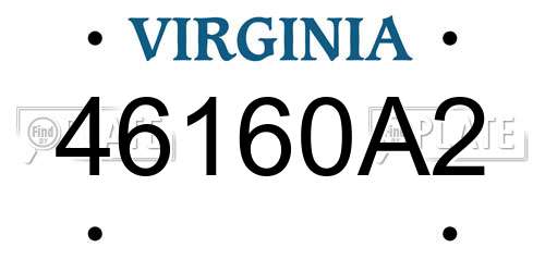 46160A2 Virginia License Plate