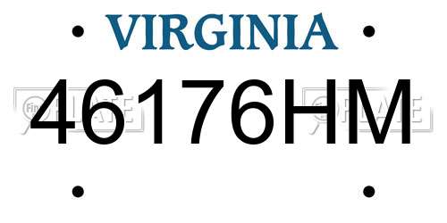46176HM Virginia License Plate