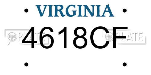 4618CF Virginia License Plate