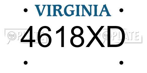 4618XD Virginia License Plate