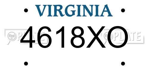 4618XO Virginia License Plate