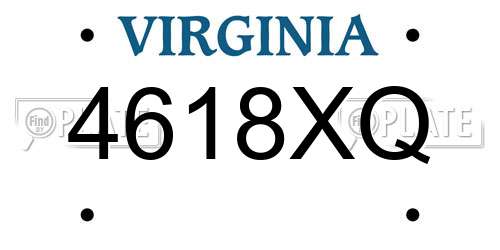 4618XQ Virginia License Plate