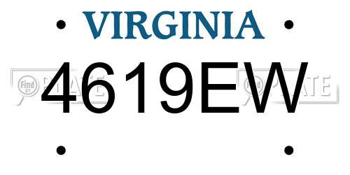 4619EW Virginia License Plate