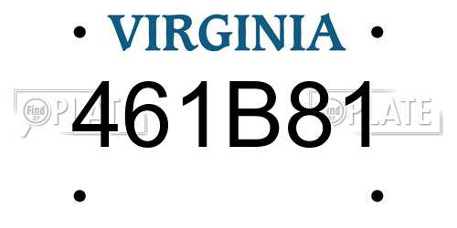 461B81 Virginia License Plate