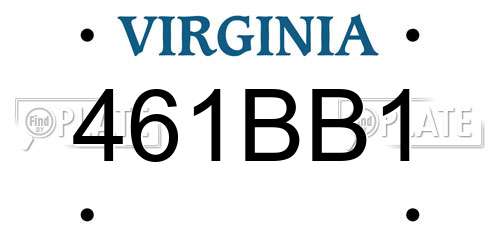 461BB1 Virginia License Plate