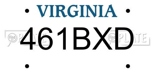 461BXD Virginia License Plate