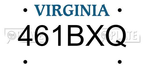 461BXQ Virginia License Plate