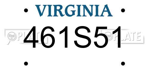 461S51 Virginia License Plate