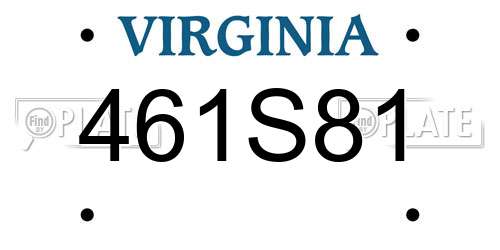 461S81 Virginia License Plate