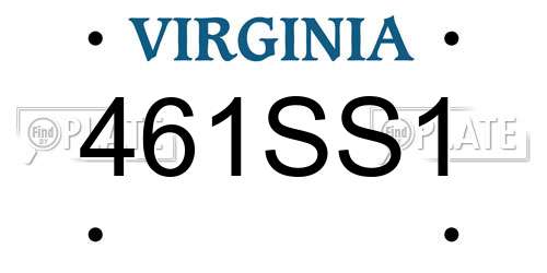 461SS1 Virginia License Plate