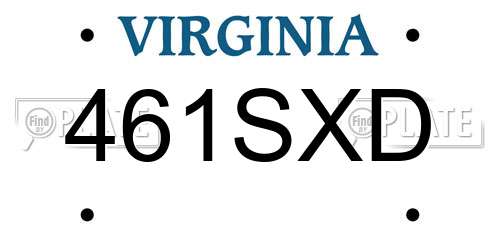 461SXD Virginia License Plate
