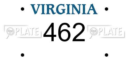 462 Virginia License Plate