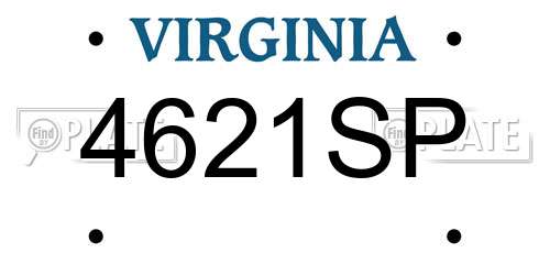 4621SP Virginia License Plate
